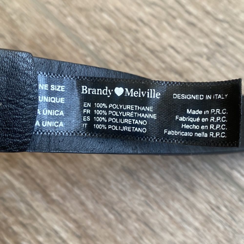 Brandy Melville Black High Waisted Skinny Belt w Grommets XS - Picture 3 of 3